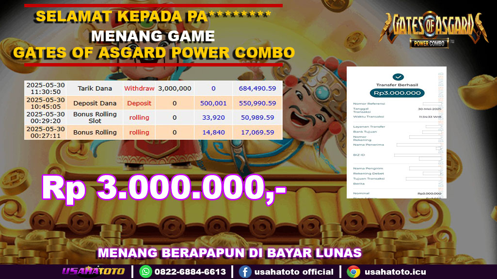 Bukti jp kemenangan game gates of asgard power combo 30 mei 25