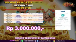 Bukti jp kemenangan sicbo dice 23 mei 25